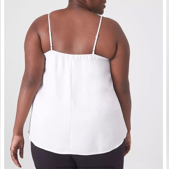 Lane Bryant Lace Trim Satin Cami White Career Academia Layer Plus Size 16 NWT - Picture 3 of 8